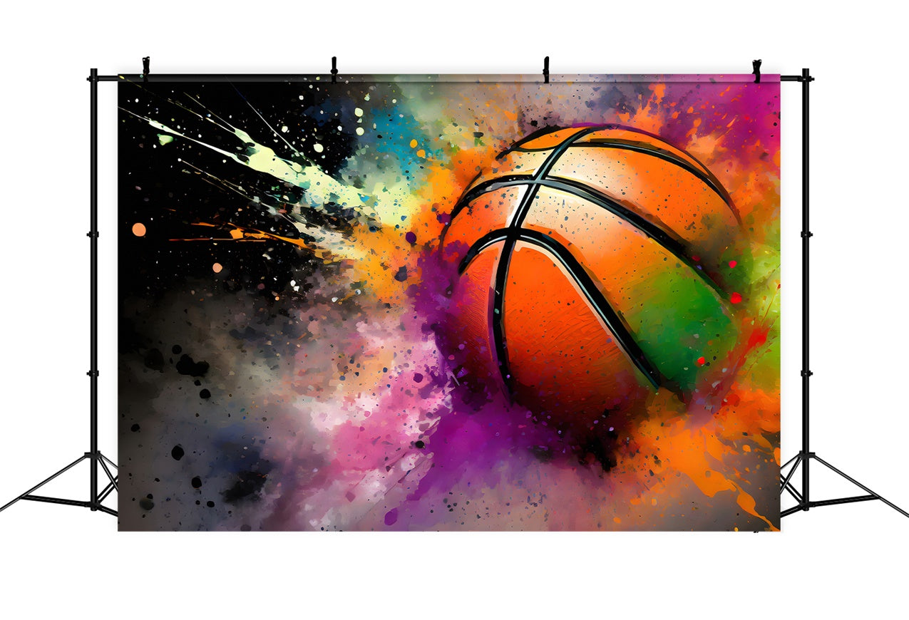 Sfondo Graffiti Vibrante Basket Splash Art Sfondo BRP12-131