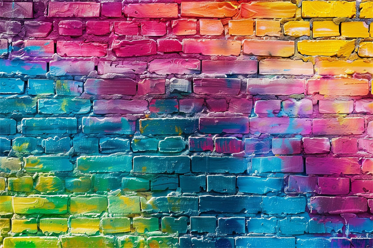 Fondali Per Foto Graffiti Sfondo Colorato In Mattoni Dipinti BRP12-132