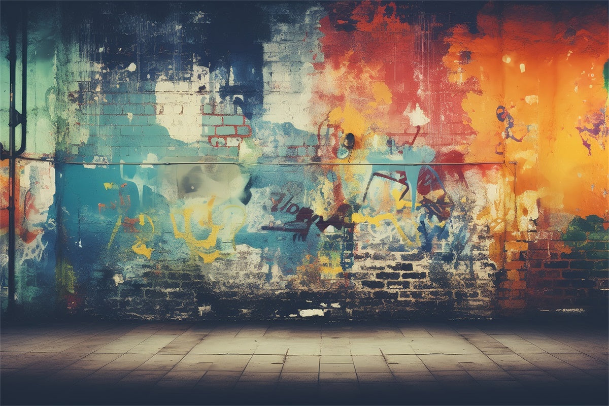 Sfondo Di Graffiti Fotografia Muro Di Mattoni Design Moderno Sfondo BRP12-144