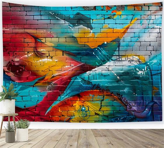 Sfondo Di Graffiti Sfondo Di Colore Creativo Muro Di Mattoni Sfondo BRP12-147