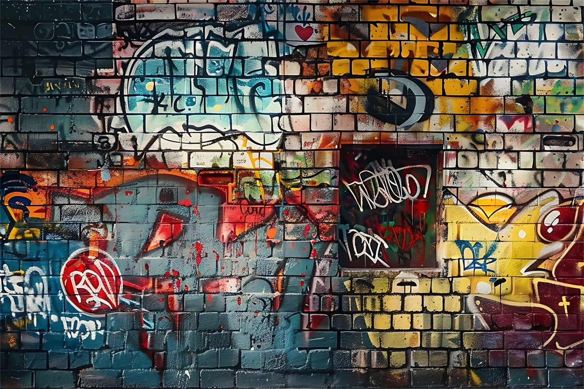 Sfondo Graffiti Sfondo Di Wall Street Art Di Mattoni Multicolori BRP12-149