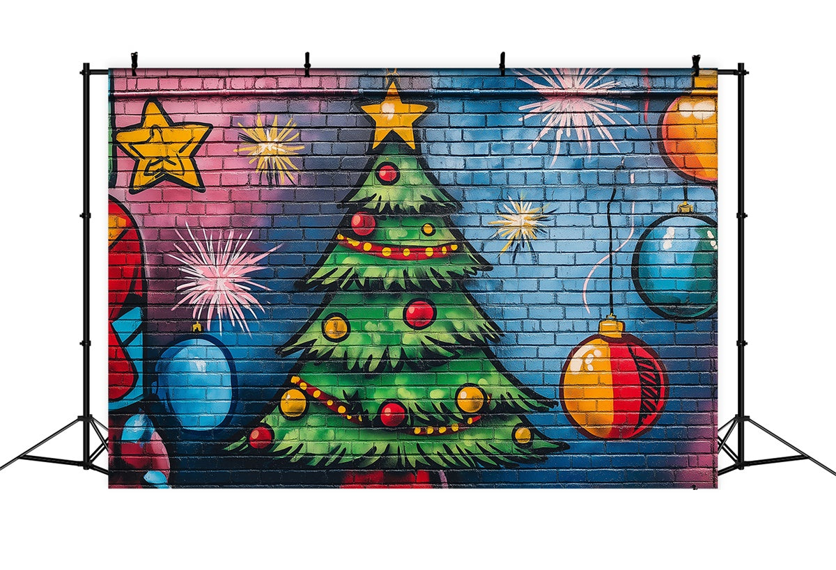 Sfondo Di Graffiti Sfondo Di Muro Di Mattoni Colorato Di Natale BRP12-151