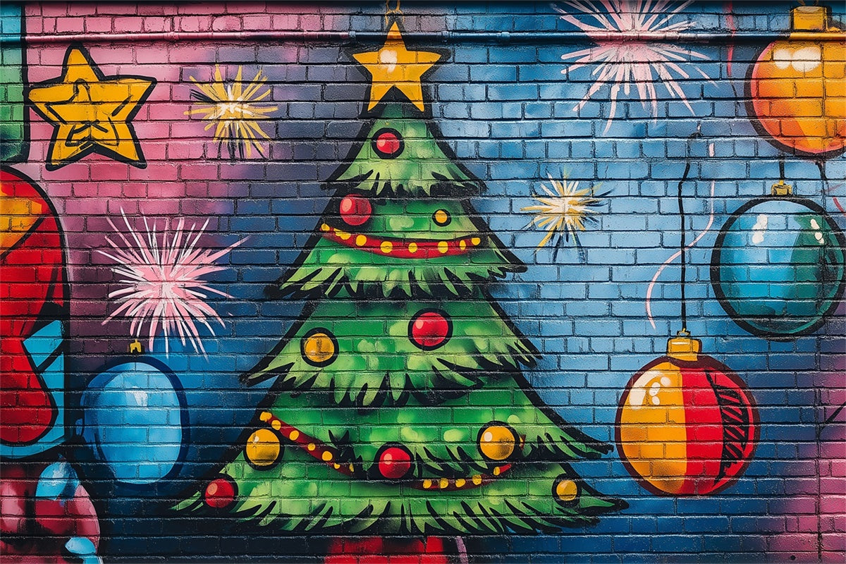 Sfondo Di Graffiti Sfondo Di Muro Di Mattoni Colorato Di Natale BRP12-151