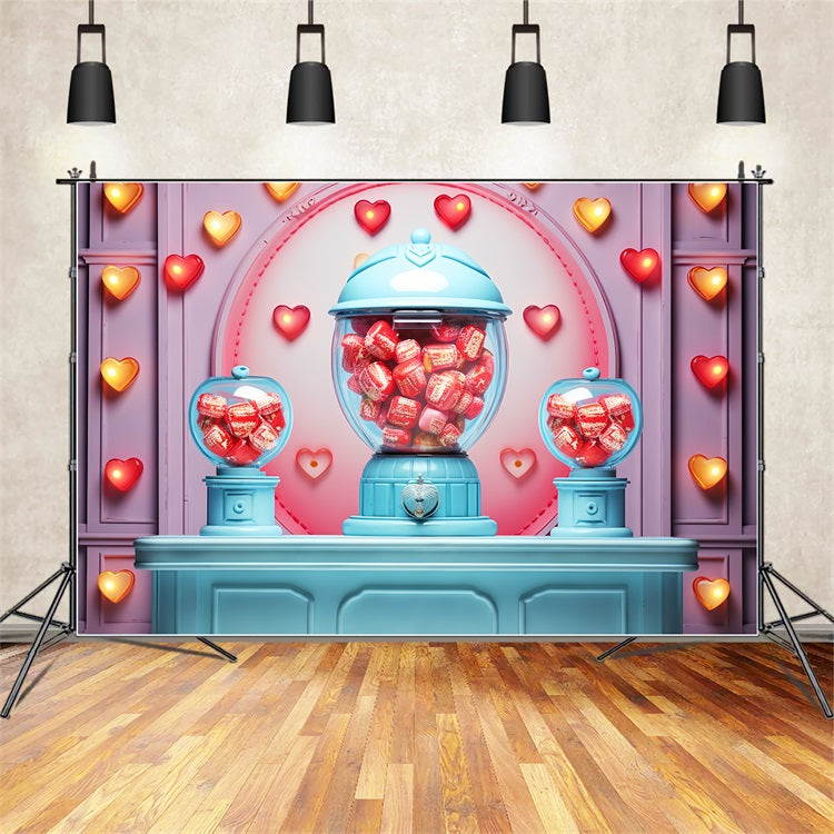 Idee Per Sfondi Fotografici Di San Valentino Cuori Macchina Per Dolciumi Sfondo Di Cuori BRP12-171