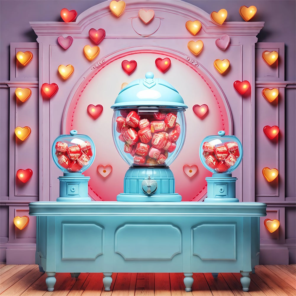 Idee Per Sfondi Fotografici Di San Valentino Cuori Macchina Per Dolciumi Sfondo Di Cuori BRP12-171