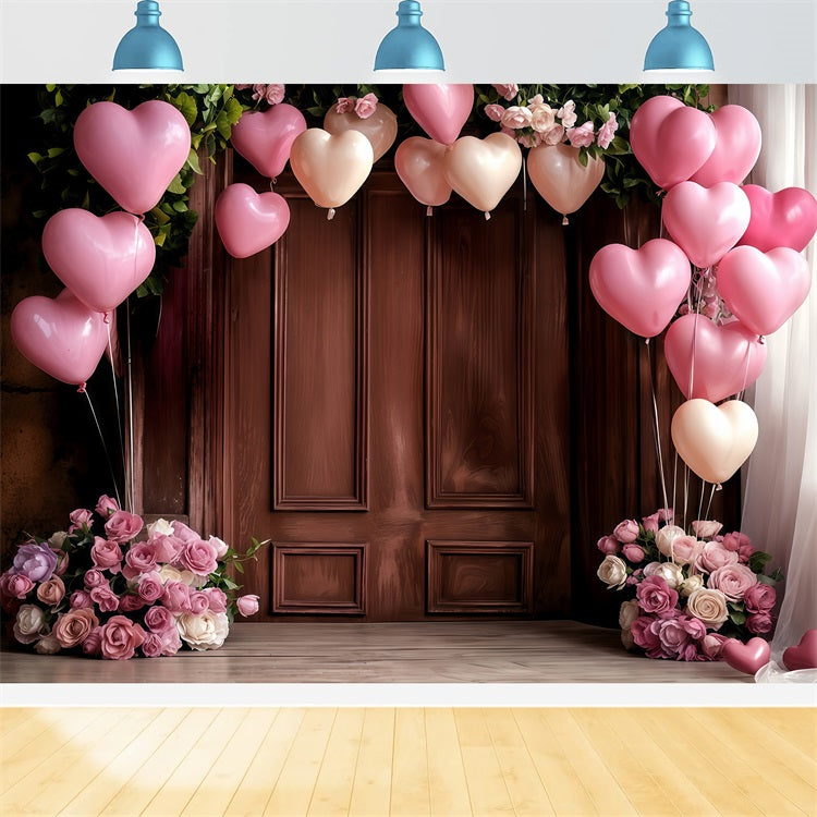 Sfondo Di San Valentino Decor Cuore Palloncini Rose Sfondo BRP12-176