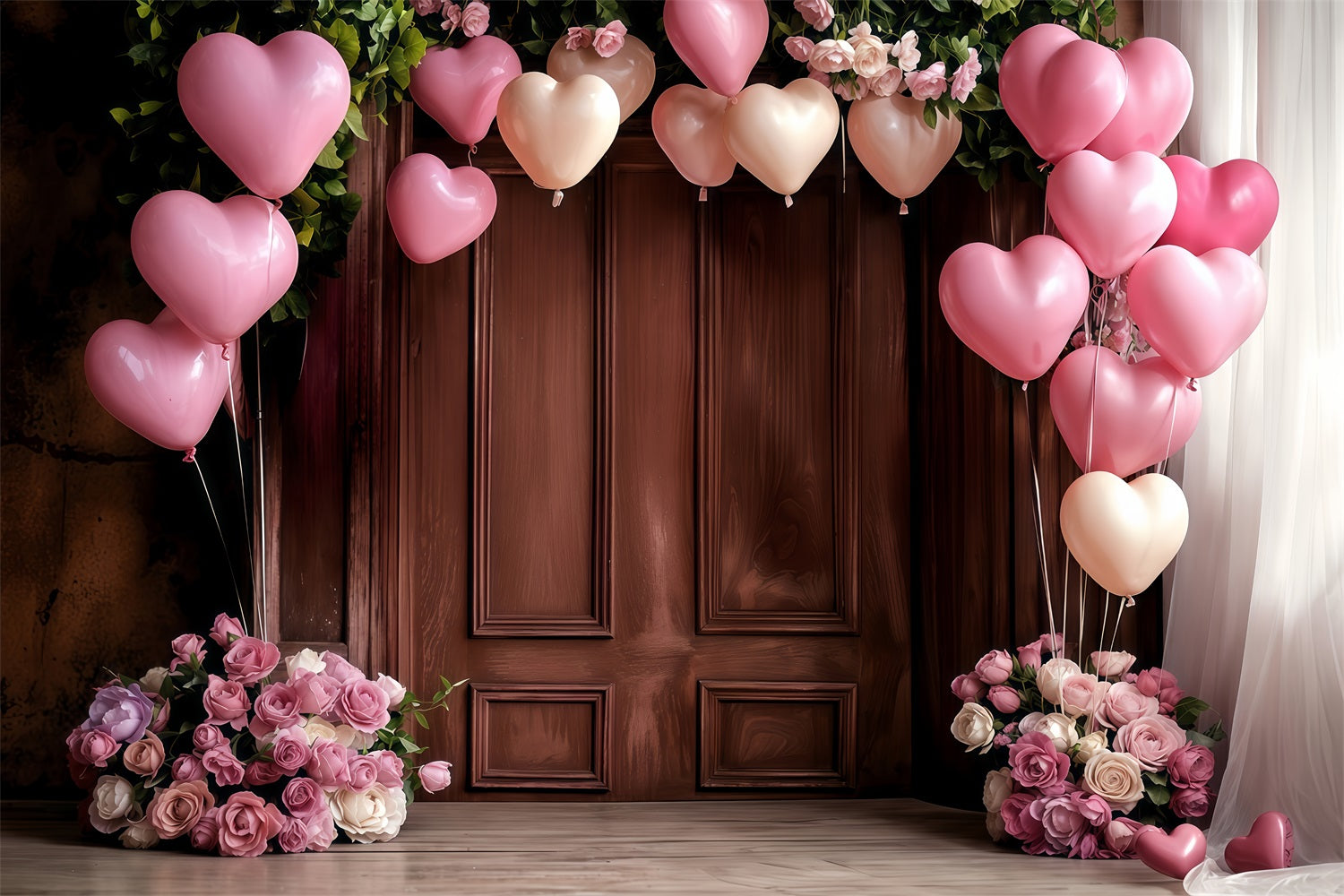 Sfondo Di San Valentino Decor Cuore Palloncini Rose Sfondo BRP12-176