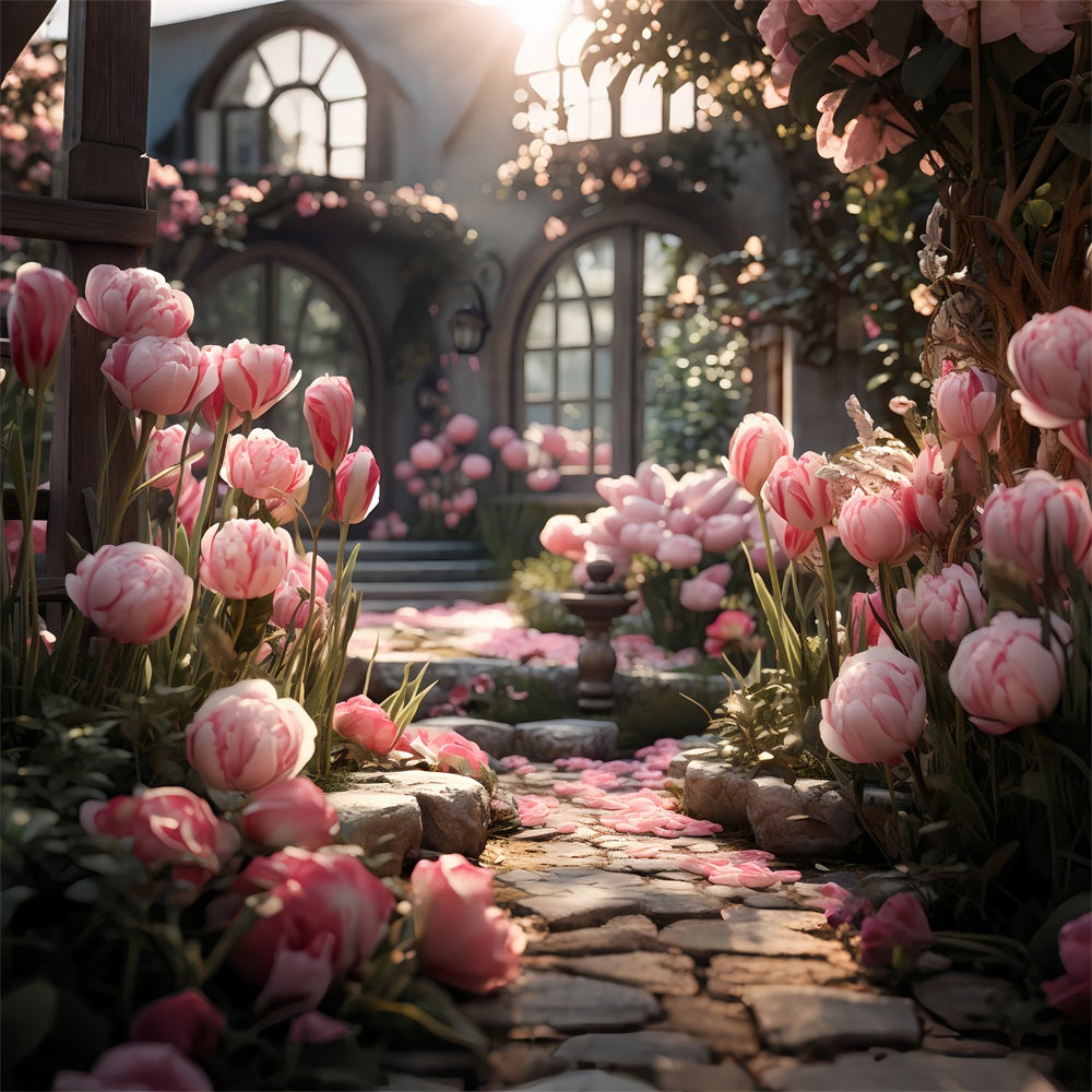 Sfondo Per San Valentino Ingresso Al Giardino Sfondo Con Decorazioni In Tulipano BRP12-184