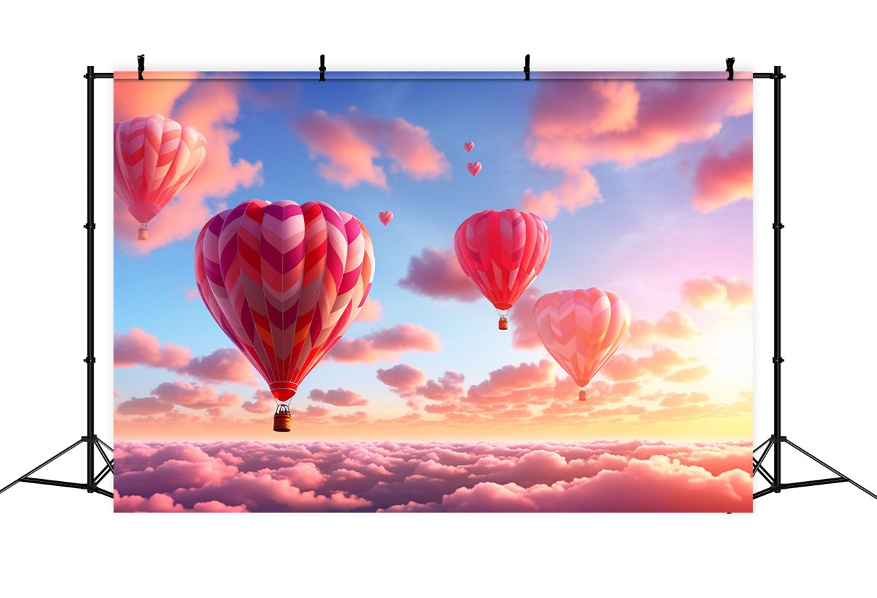 Fondali Fotografici Per San Valentino Sfondo Con Mongolfiere E Cielo BRP12-203