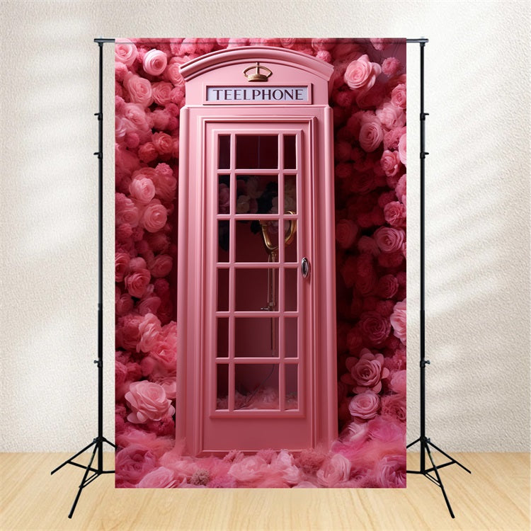 Sfondo Per Cabina Fotografica Di San Valentino Sfondo Di Rose Telefoniche Rosa BRP12-204
