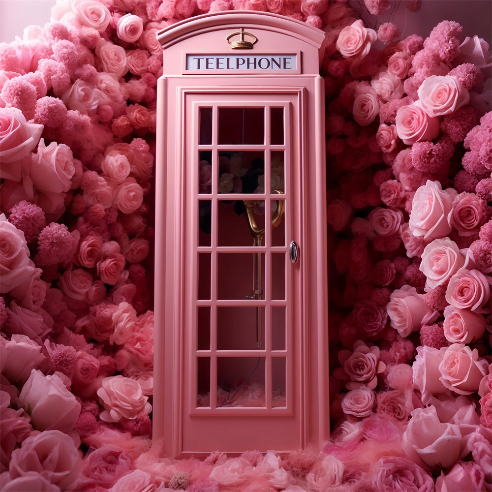 Sfondo Per Cabina Fotografica Di San Valentino Sfondo Di Rose Telefoniche Rosa BRP12-204
