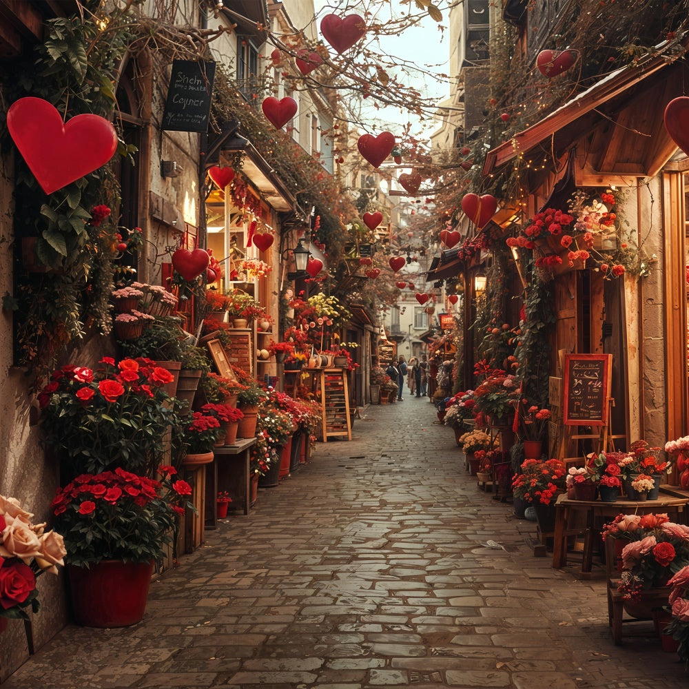 Sfondo Rustico Con Cuore Di San Valentino Fiore Di Rosa Strada BRP12-233