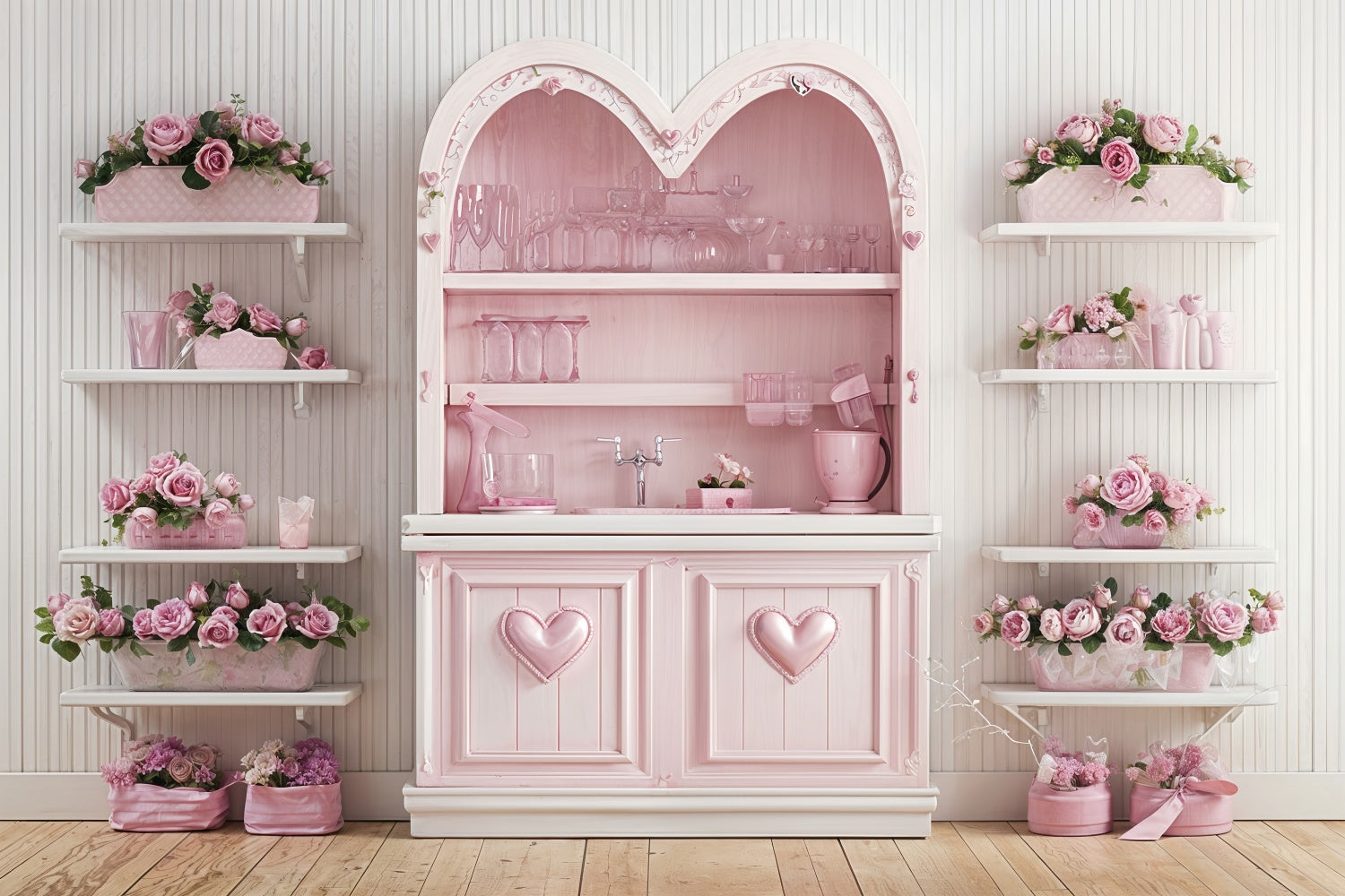 Sfondo Di San Valentino Sfondo Di Decorazioni Per La Cucina Con Rose Rosa BRP12-236