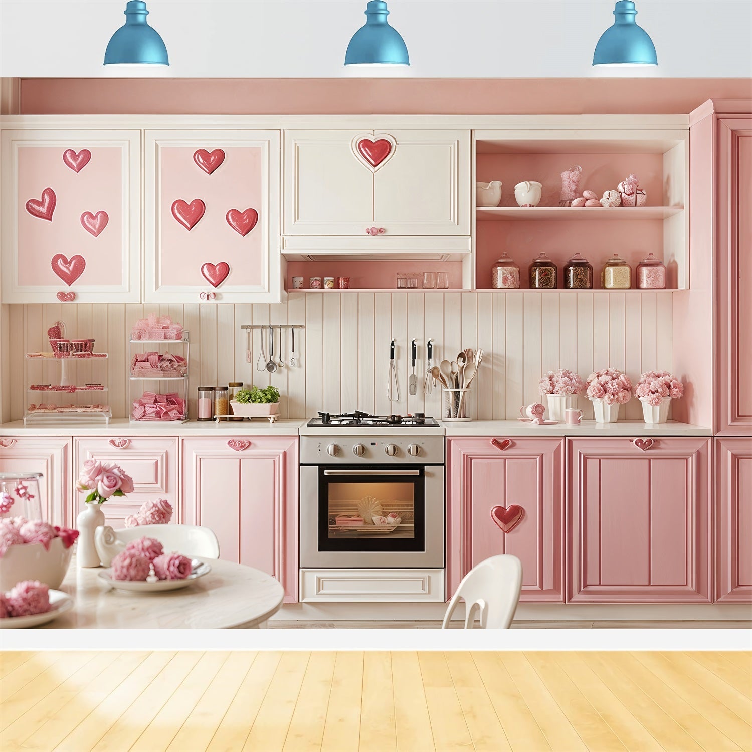 Fondali San Valentino Rosa Cucina Cuore Accenti Sfondo BRP12-238