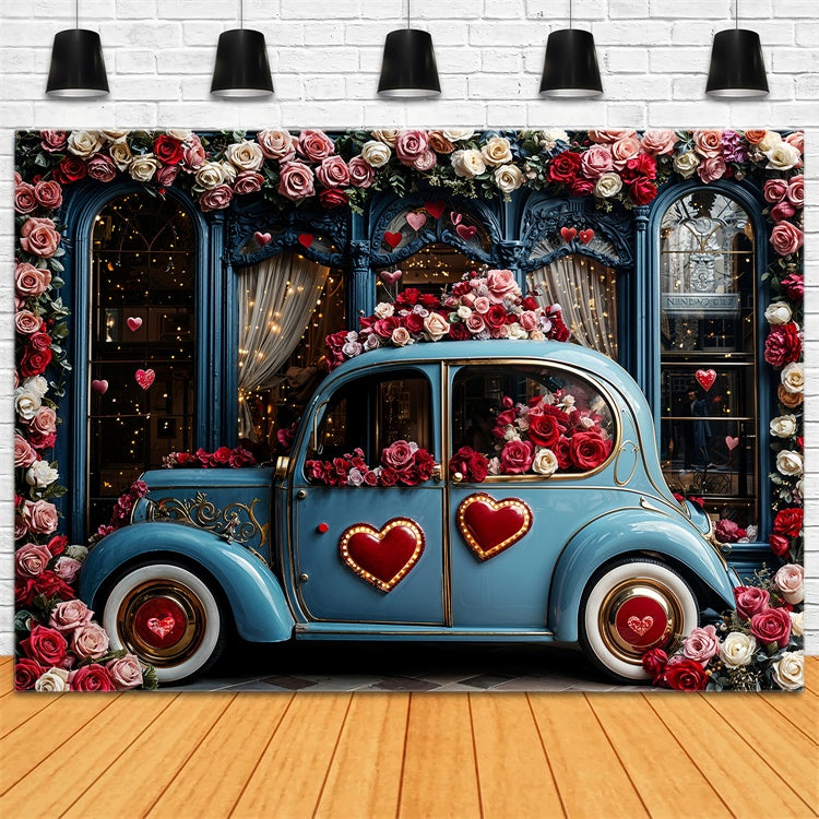 Sfondo Di San Valentino Sfondo Floreale Per Auto Blu A Tema D'Amore BRP12-259