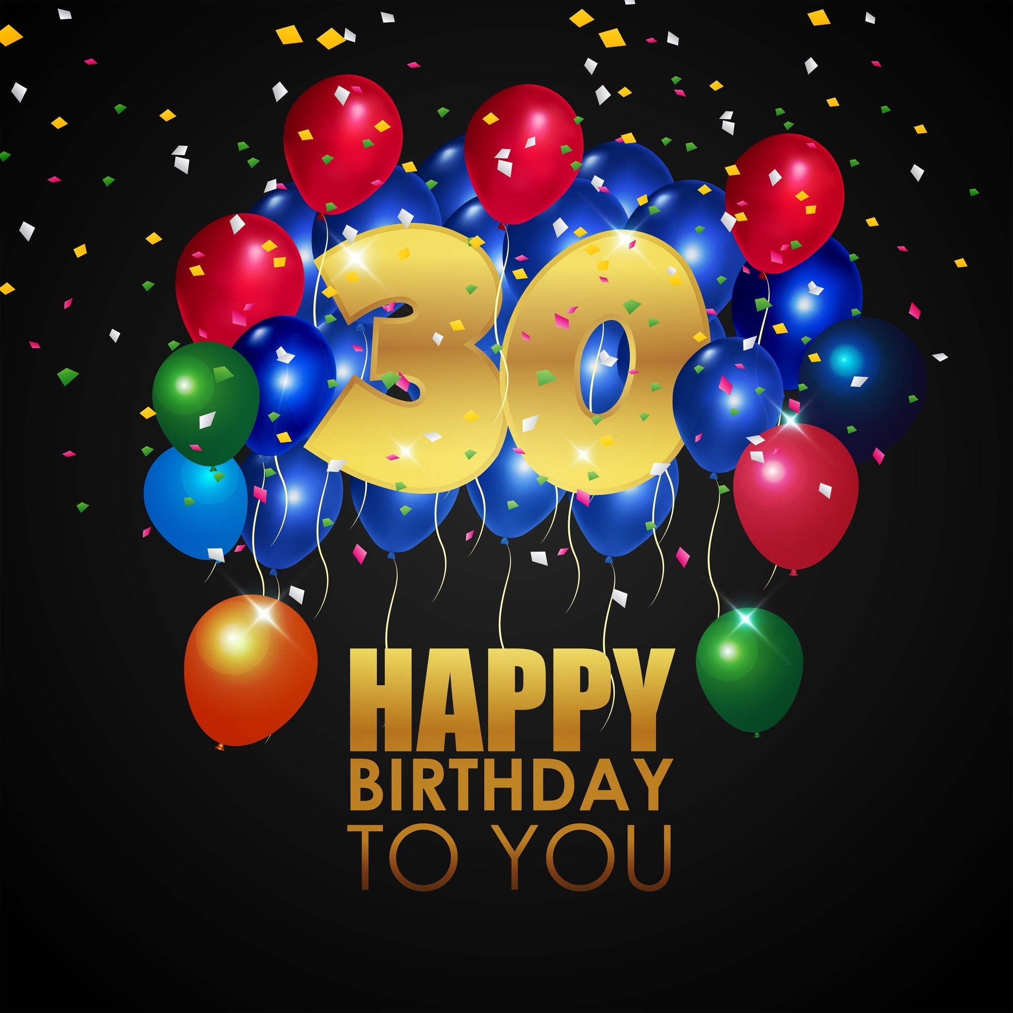 Sfondo Di Buon Compleanno Palloncini Colorati Sfondo Dorato Del 30 BRP12-278