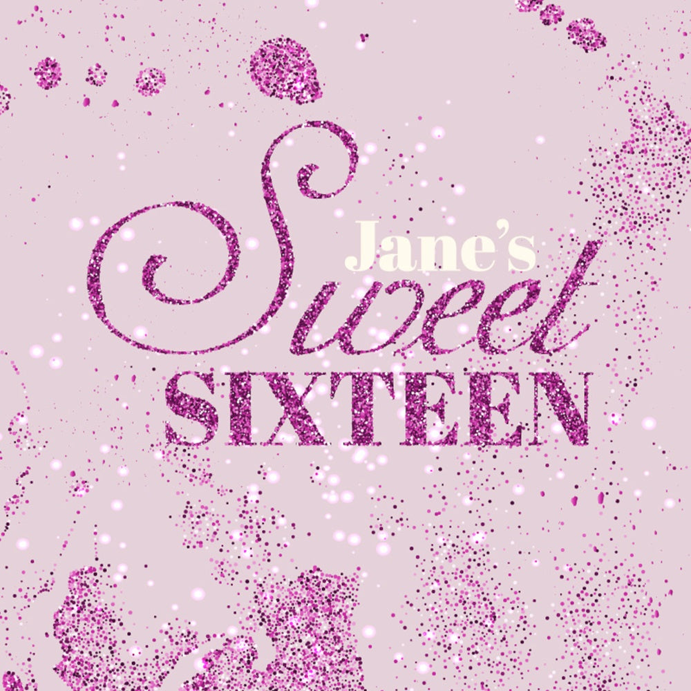 Fondali Compleanno Scintillante Rosa Glitter Sweet 16 Sfondo BRP12-282