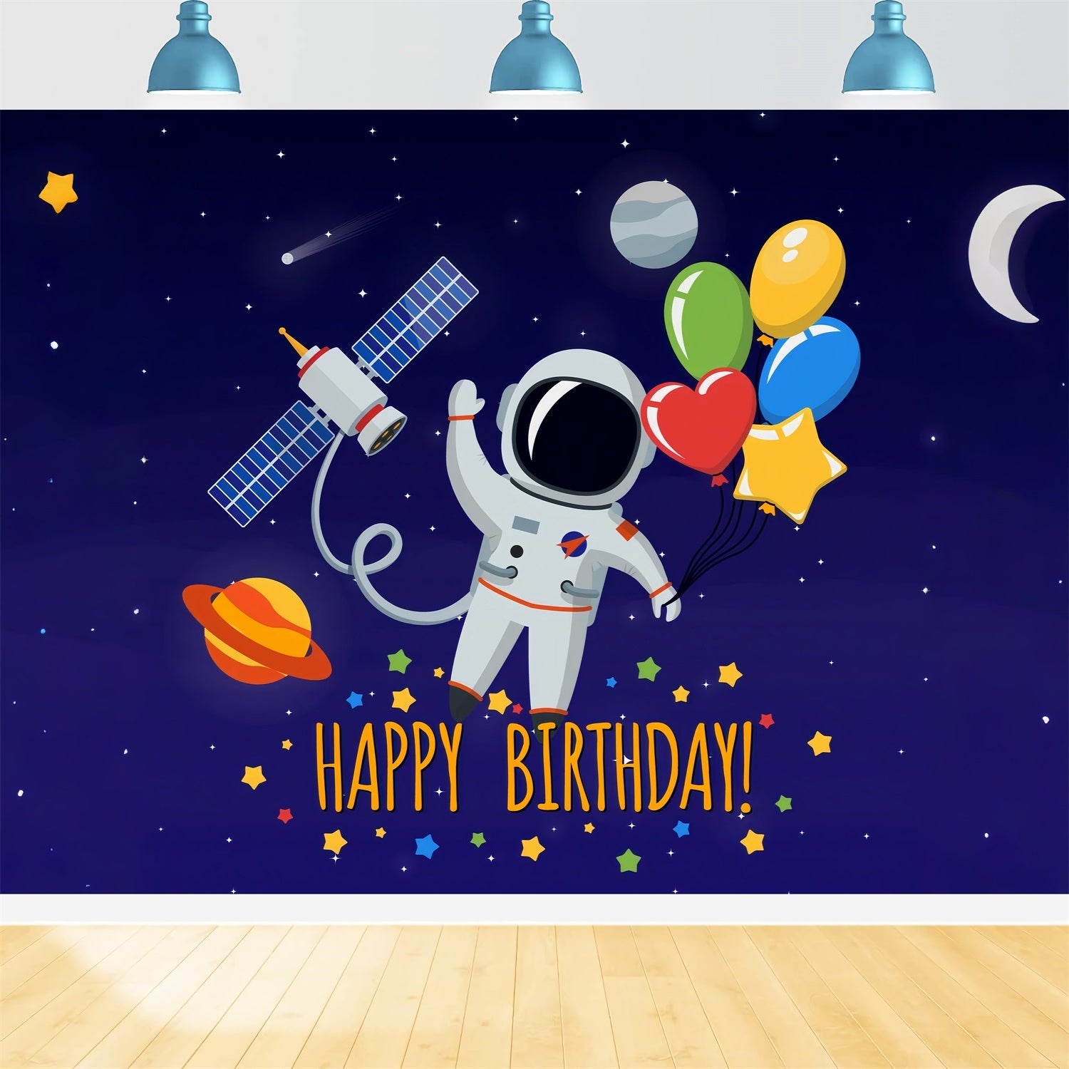 Fondali Di Compleanno Sfondo Personalizzato Per Astronauta A Tema Spazio Esterno BRP12-293