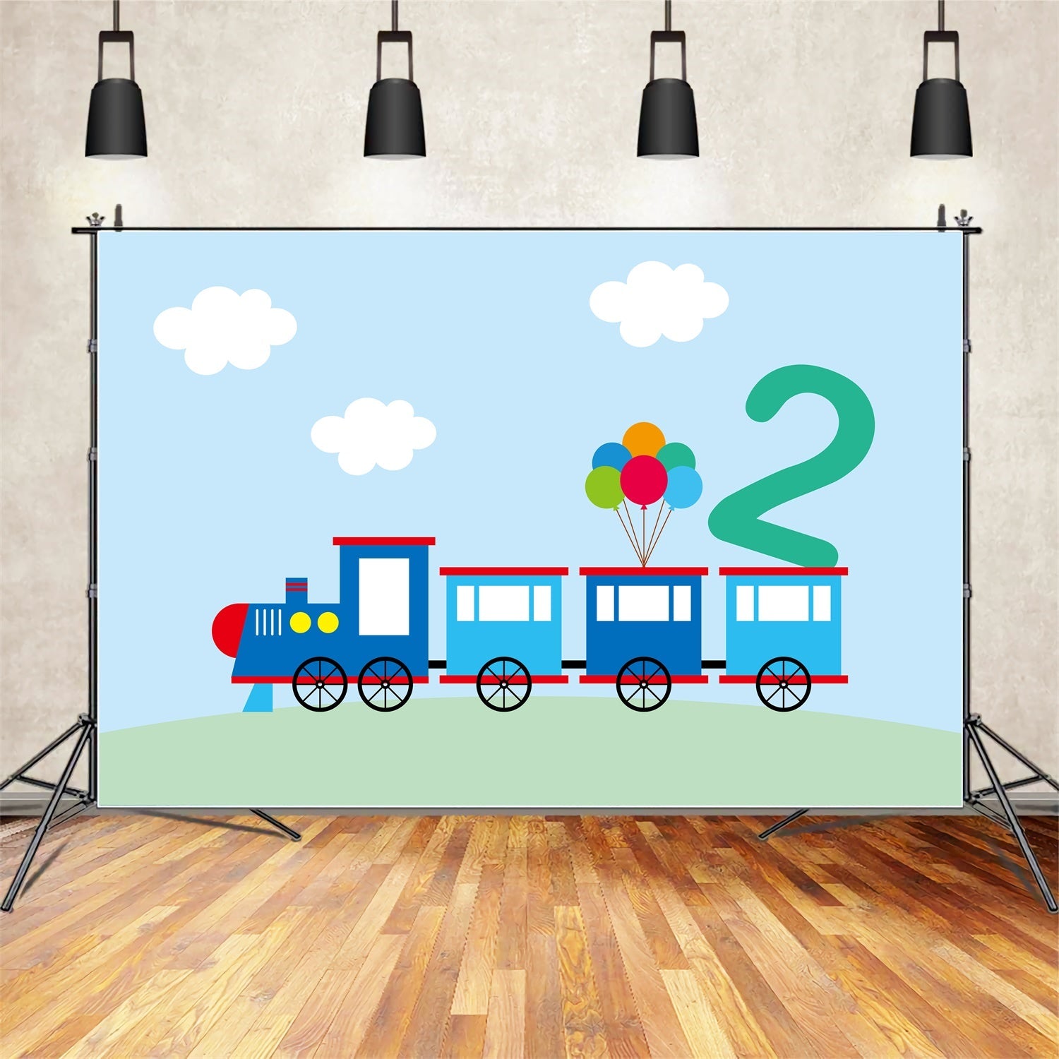 Sfondo Personalizzato Per Lo Sfondo Delle Decorazioni Dei Palloncini Del Treno Di Compleanno BRP12-298