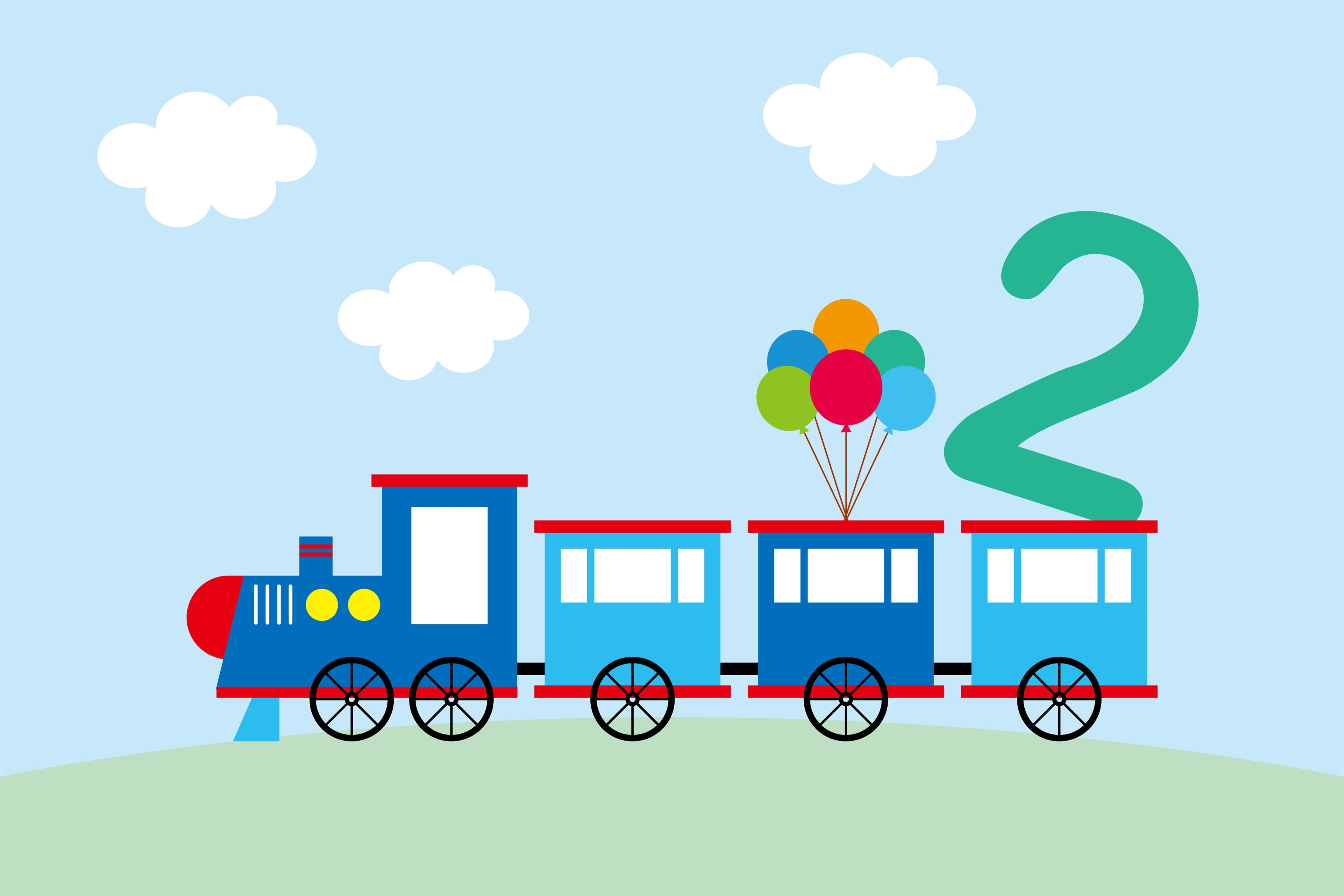 Sfondo Personalizzato Per Lo Sfondo Delle Decorazioni Dei Palloncini Del Treno Di Compleanno BRP12-298