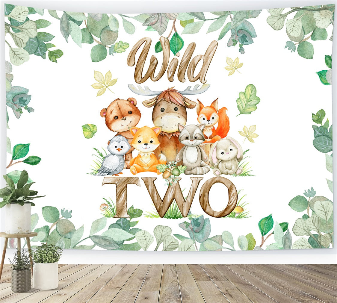 Sfondo Di Compleanno Personalizzato Sfondo Di Animali Della Foresta Selvaggia BRP12-303