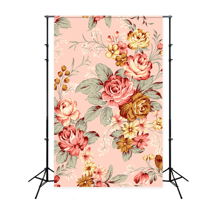 Sfondo Per Servizio Fotografico Di Maternita Sfondo Con Decorazioni Floreali Vintage BRP12-33