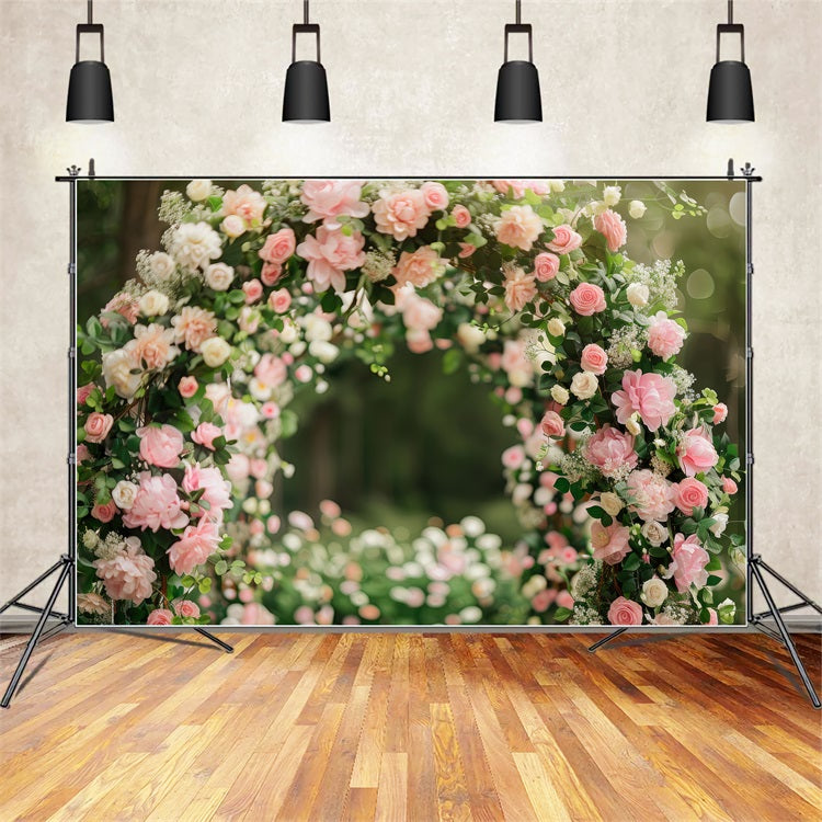 Sfondo Per Servizio Fotografico Di Maternita Sfondo Arco Adornato Di Rose BRP12-40