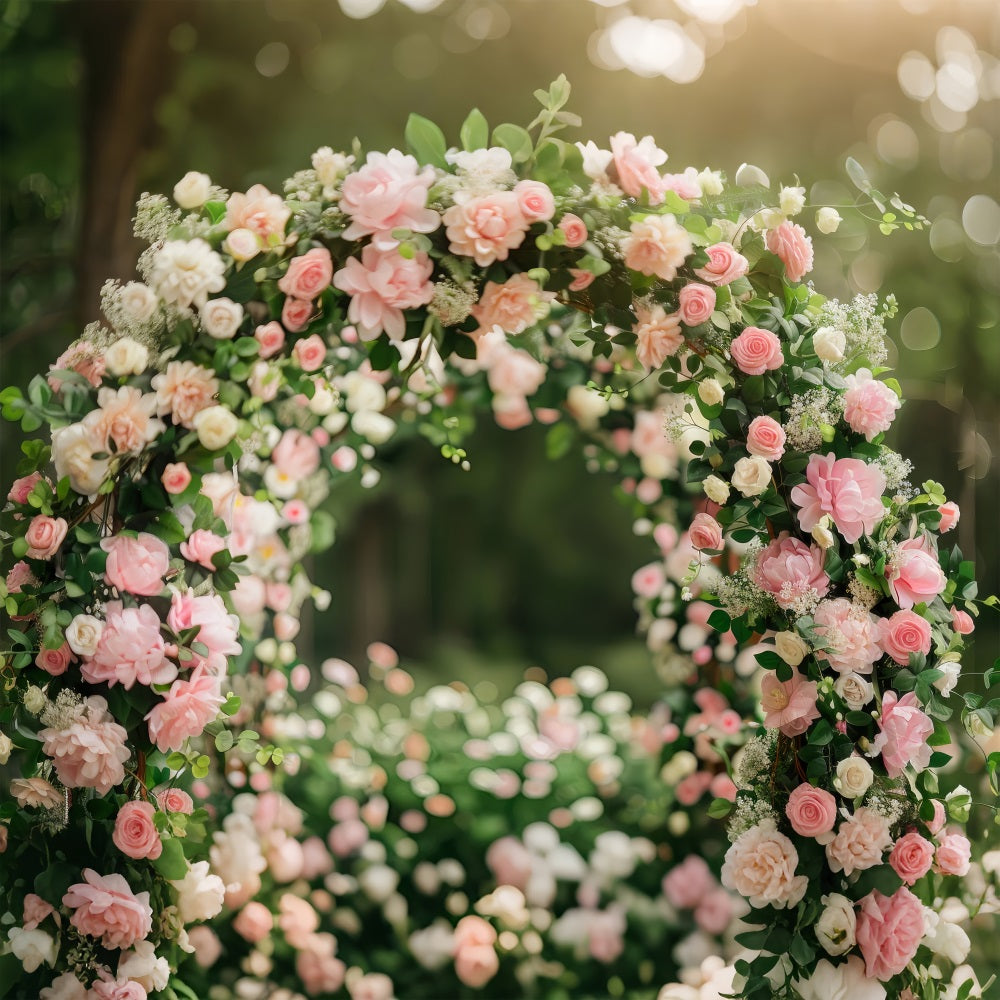 Sfondo Per Servizio Fotografico Di Maternita Sfondo Arco Adornato Di Rose BRP12-40