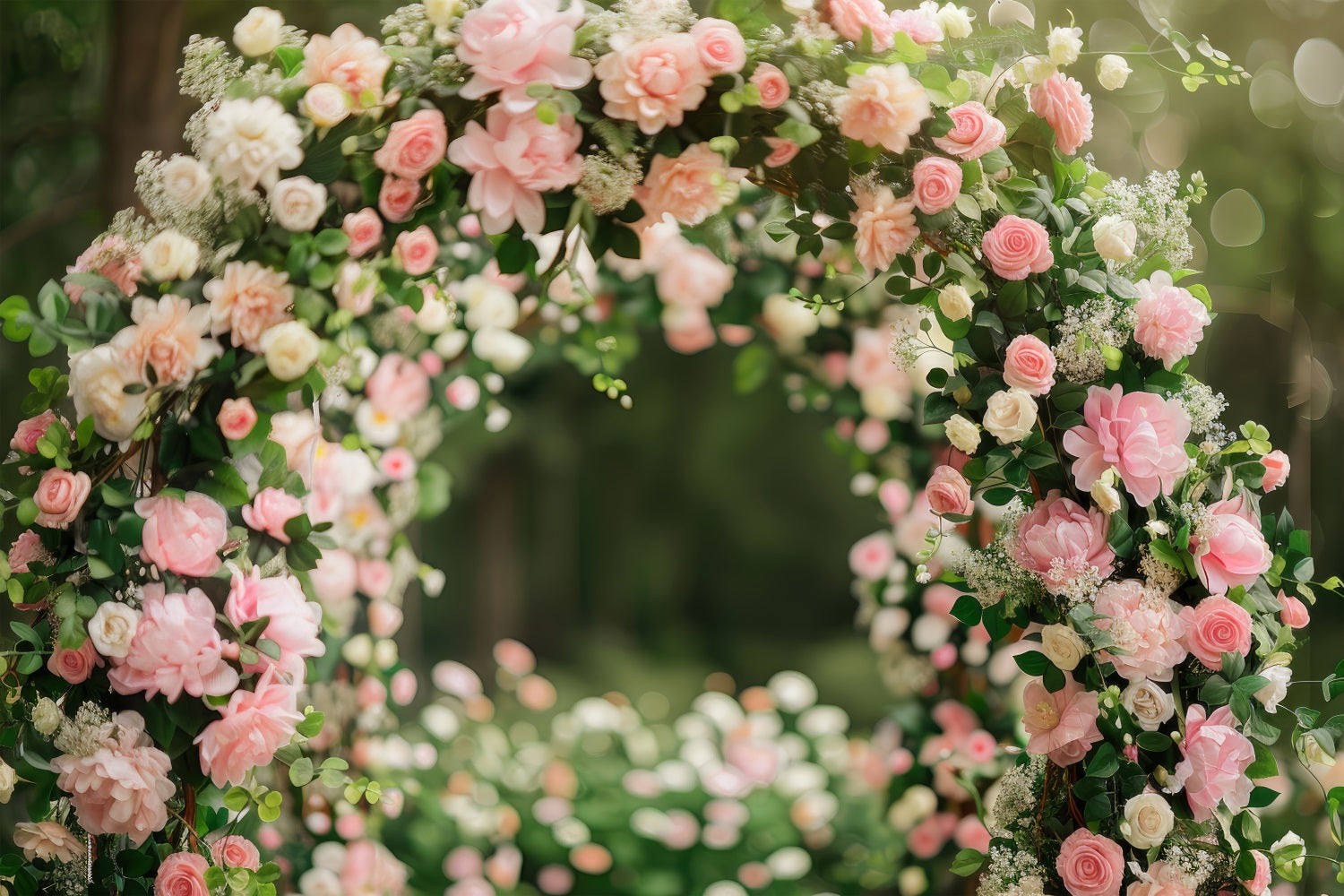 Sfondo Per Servizio Fotografico Di Maternita Sfondo Arco Adornato Di Rose BRP12-40