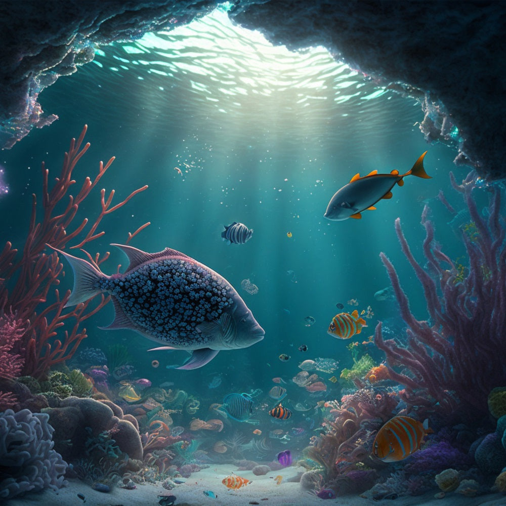 Sfondo Fotografico Sirena Sfondo Del Mondo Sottomarino Incantato BRP12-48