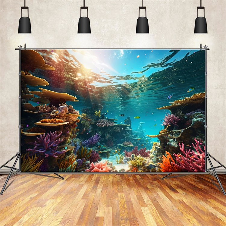 Sfondo Fotografico Sirena Sfondo Luminescente Dell'Oceano Profondo BRP12-52