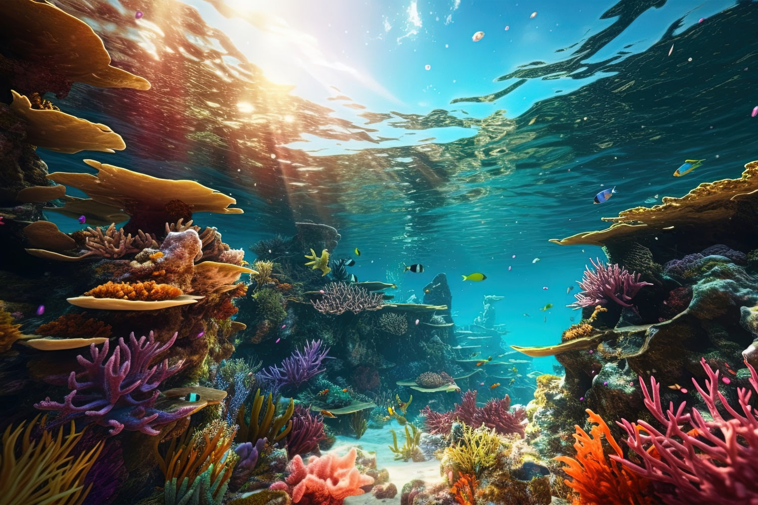 Sfondo Fotografico Sirena Sfondo Luminescente Dell'Oceano Profondo BRP12-52