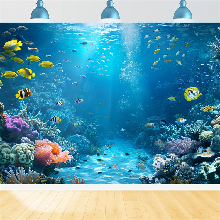 Sfondo A Forma Di Sirena Sfondo Di Piante Da Giardino Oceaniche Allegre Fai Da Te BRP12-61