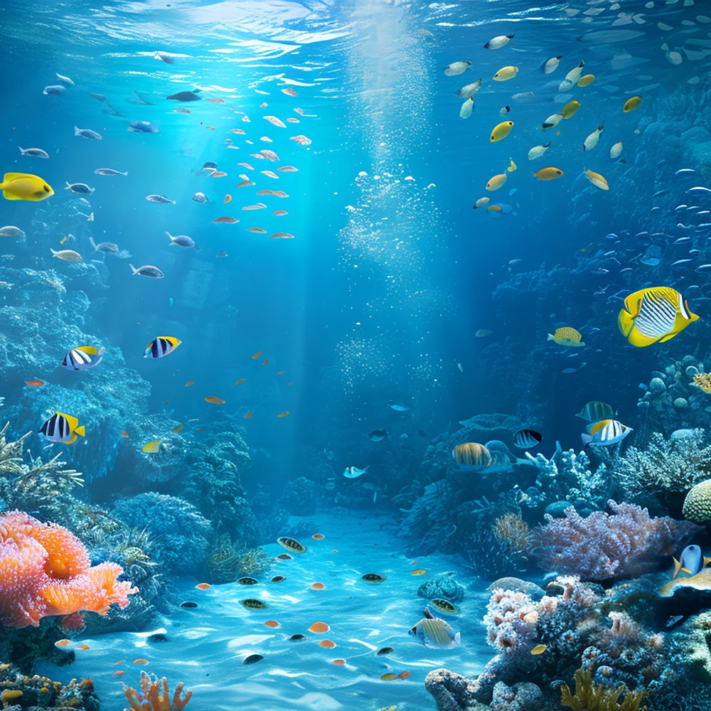 Sfondo A Forma Di Sirena Sfondo Di Piante Da Giardino Oceaniche Allegre Fai Da Te BRP12-61