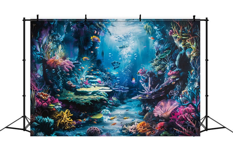 Sfondo Sirena Fai Da Te Sfondo Colorato Di Corallo Variopinto Di Vita Marina BRP12-68