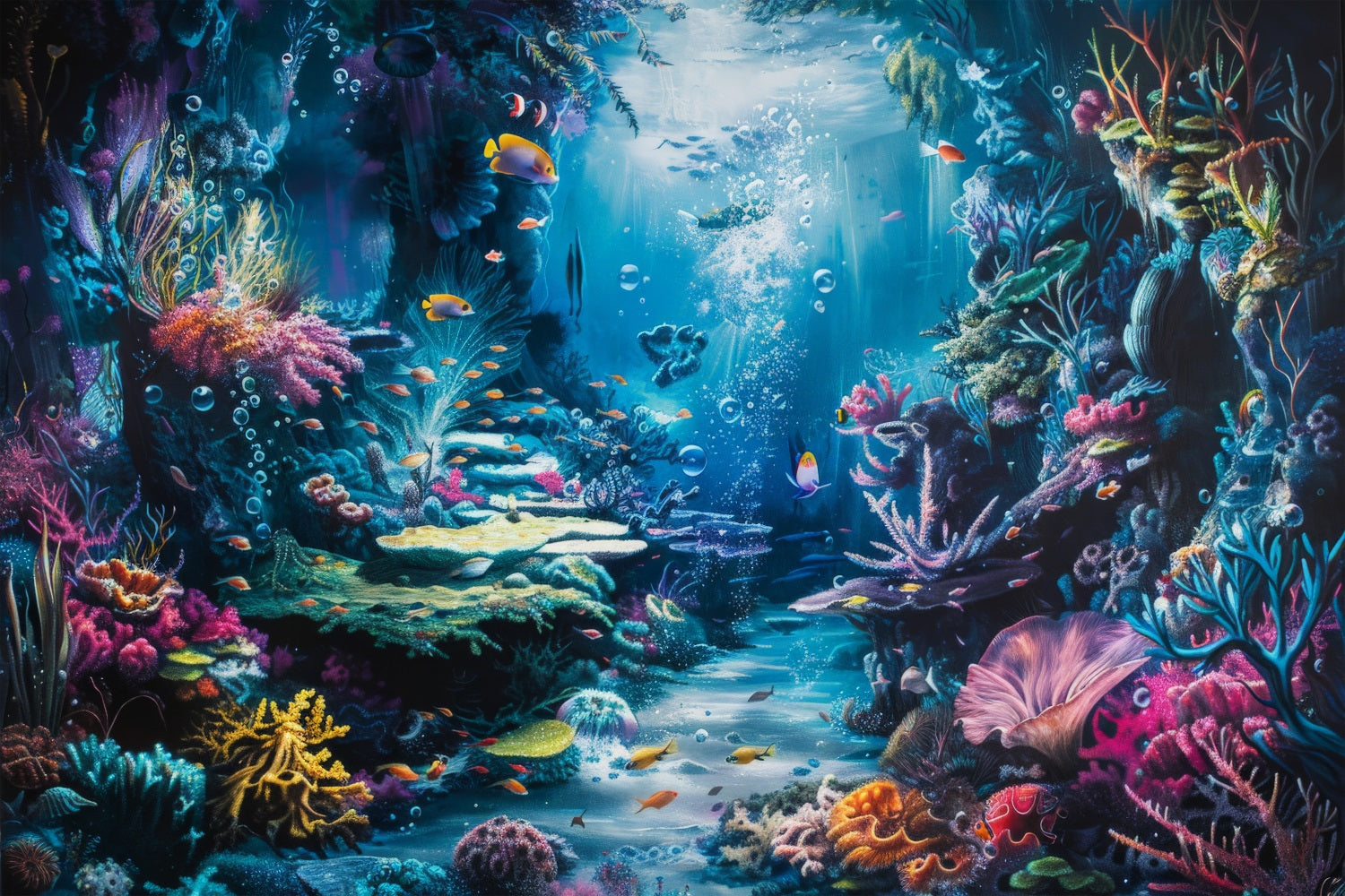 Sfondo Sirena Fai Da Te Sfondo Colorato Di Corallo Variopinto Di Vita Marina BRP12-68