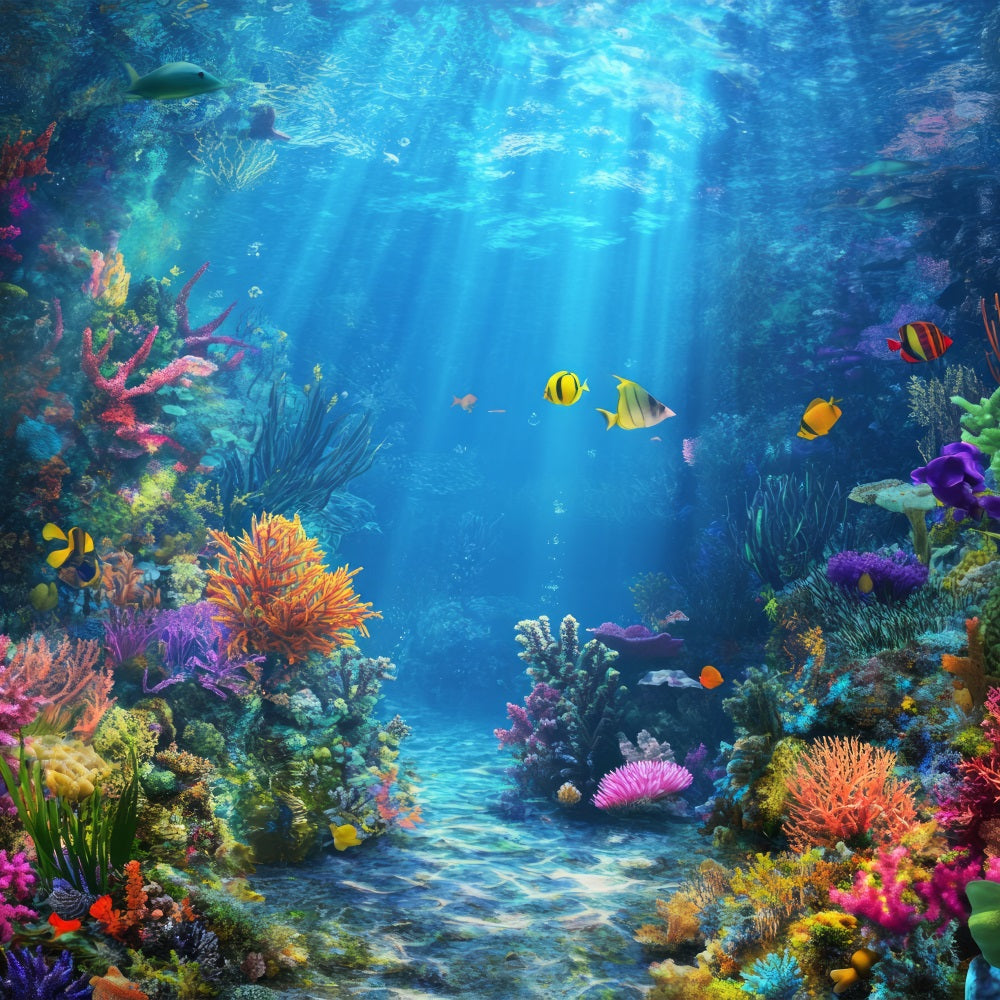 Sfondo Sirena Oceano Raggio Di Sole Coral Wonderland Sfondo BRP12-72