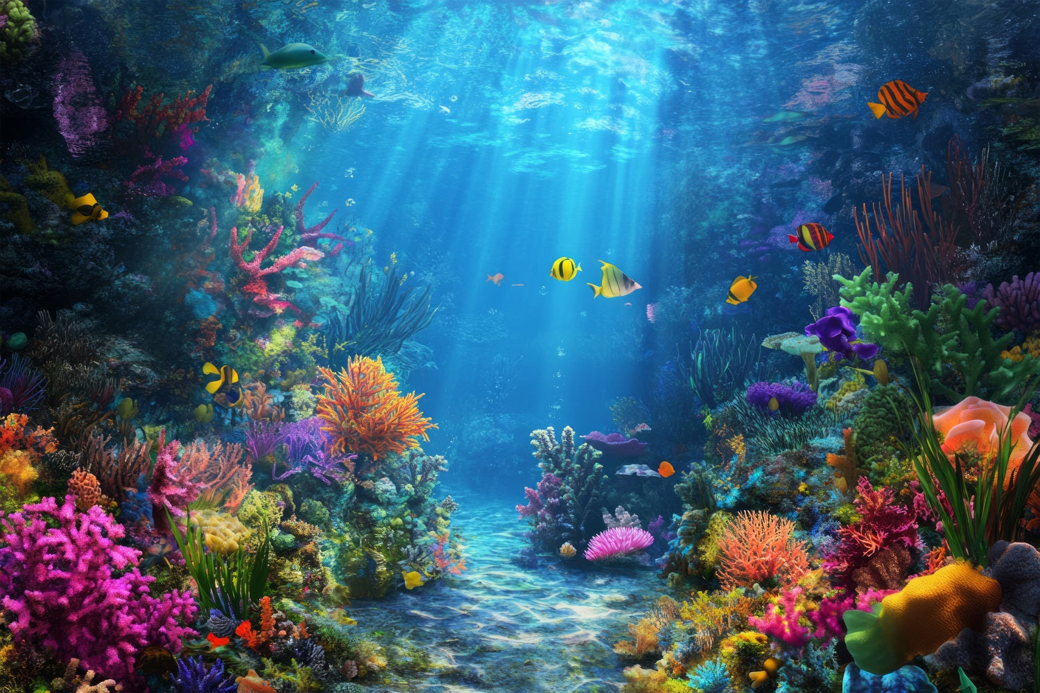 Sfondo Sirena Oceano Raggio Di Sole Coral Wonderland Sfondo BRP12-72