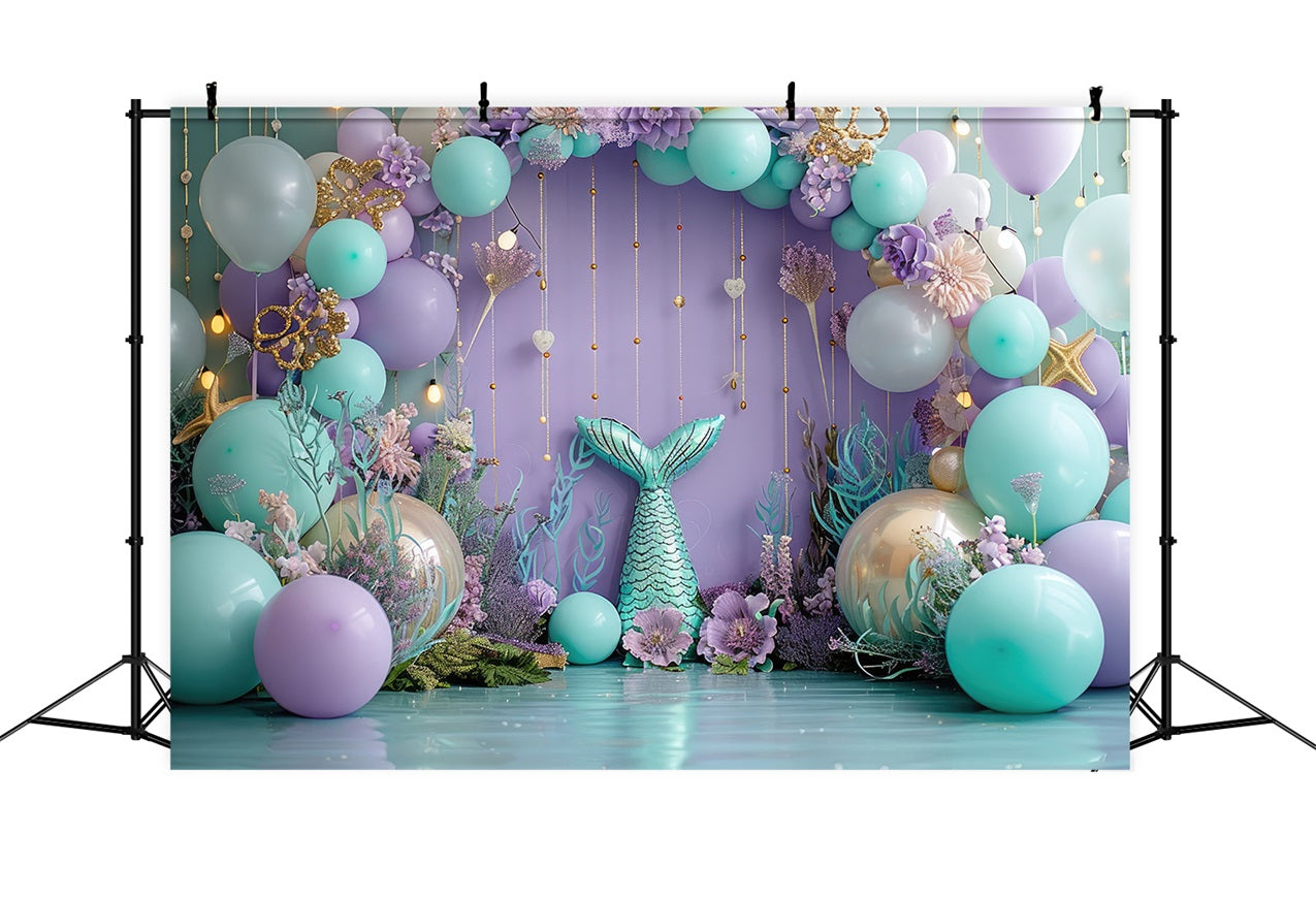 Sfondo A Tema Sirena Sfondo Per Palloncini Per Feste Sull'Oceano BRP12-82