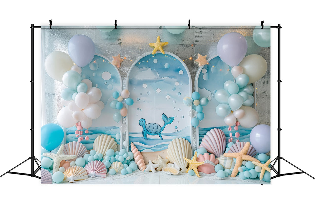 Sfondo Per Feste A Forma Di Sirena Creatura Marina Palloncino Sfondo Per Decorazioni Ad Arco BRP12-87