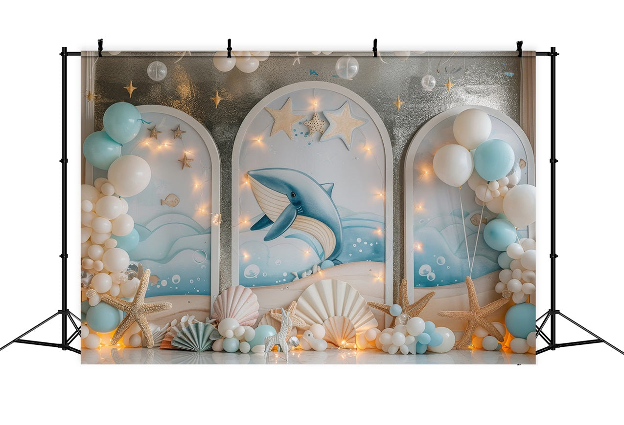 Fondali Per Feste A Sirena Fondale Per Palloncini Fantasia Balena Oceanica BRP12-88