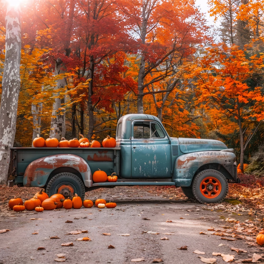 Zucche Di Acero Autunnale E Sfondo Di Camion BRP7-112