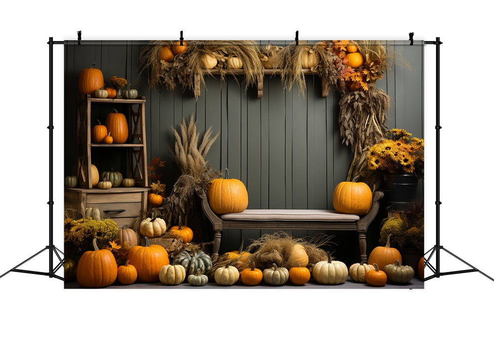 Sfondo Fotografico Con Canna Di Zucca Autunnale BRP7-127