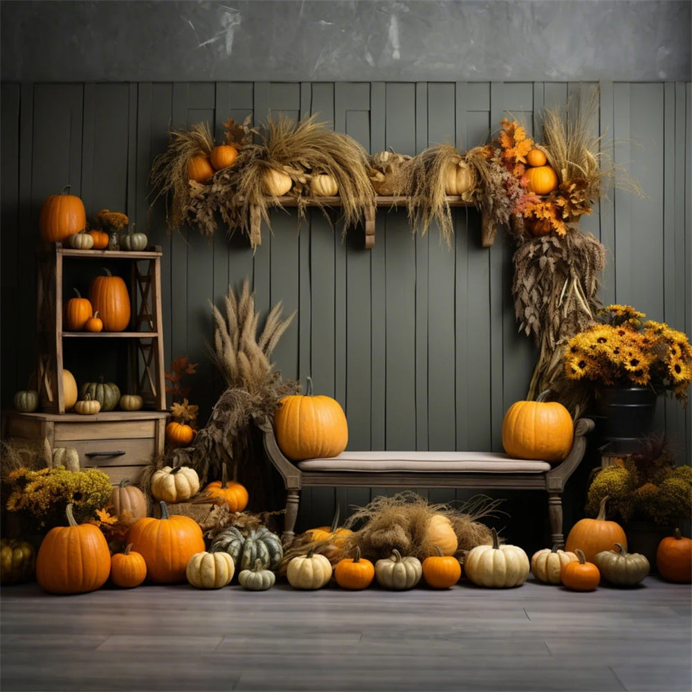 Sfondo Fotografico Con Canna Di Zucca Autunnale BRP7-127