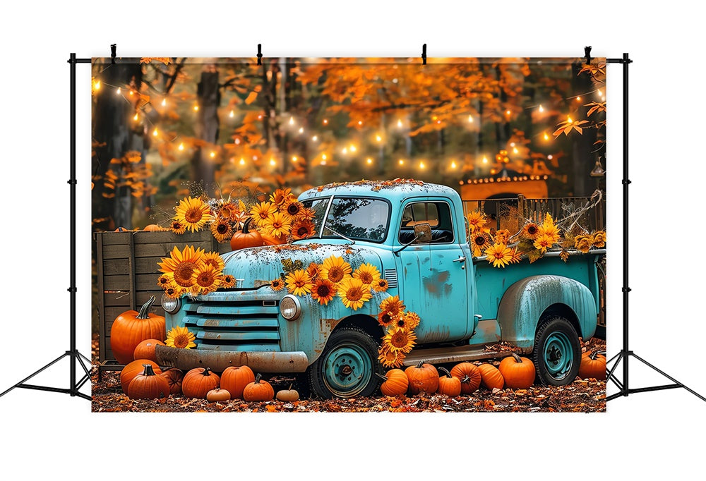 Camion Autunnale Blu Con Sfondo Di Girasoli BRP7-130