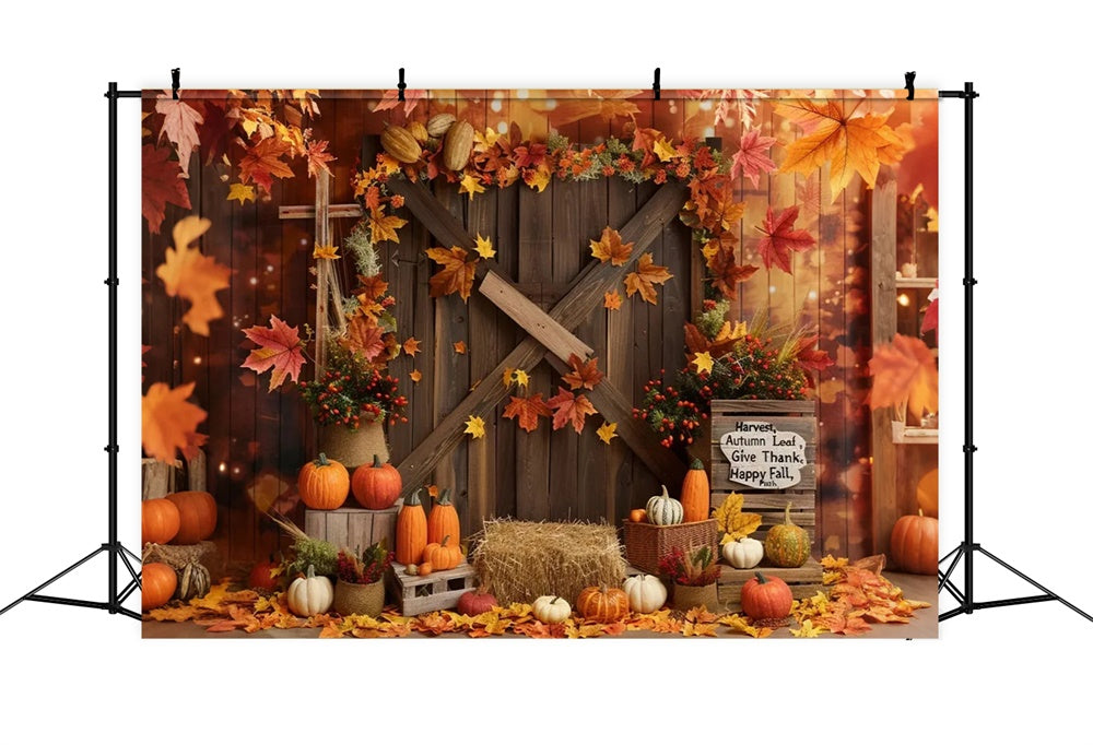 Foglia Porta Del Fienile Zucca Felice Autunno Sfondo BRP7-137
