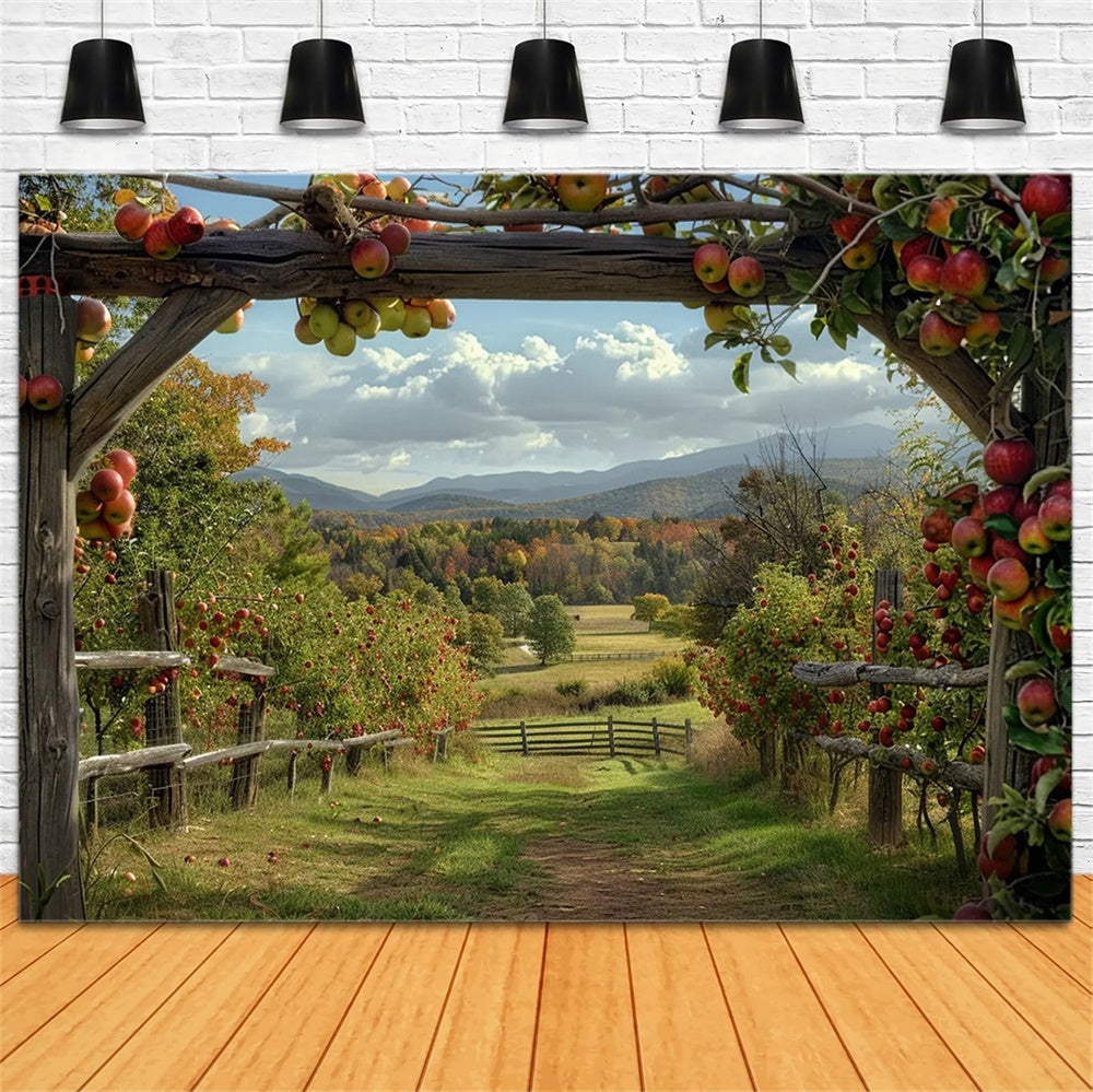 Sfondo Fotografico Autunnale Della Fattoria Delle Mele BRP7-143