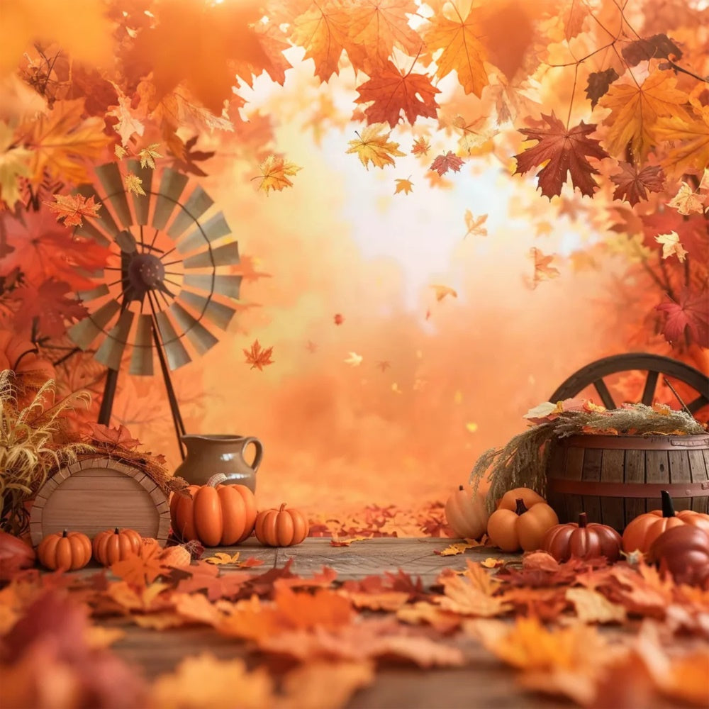 Sfondo Di Zucca Vagliatrice Foglia D'Acero Autunnale BRP7-154