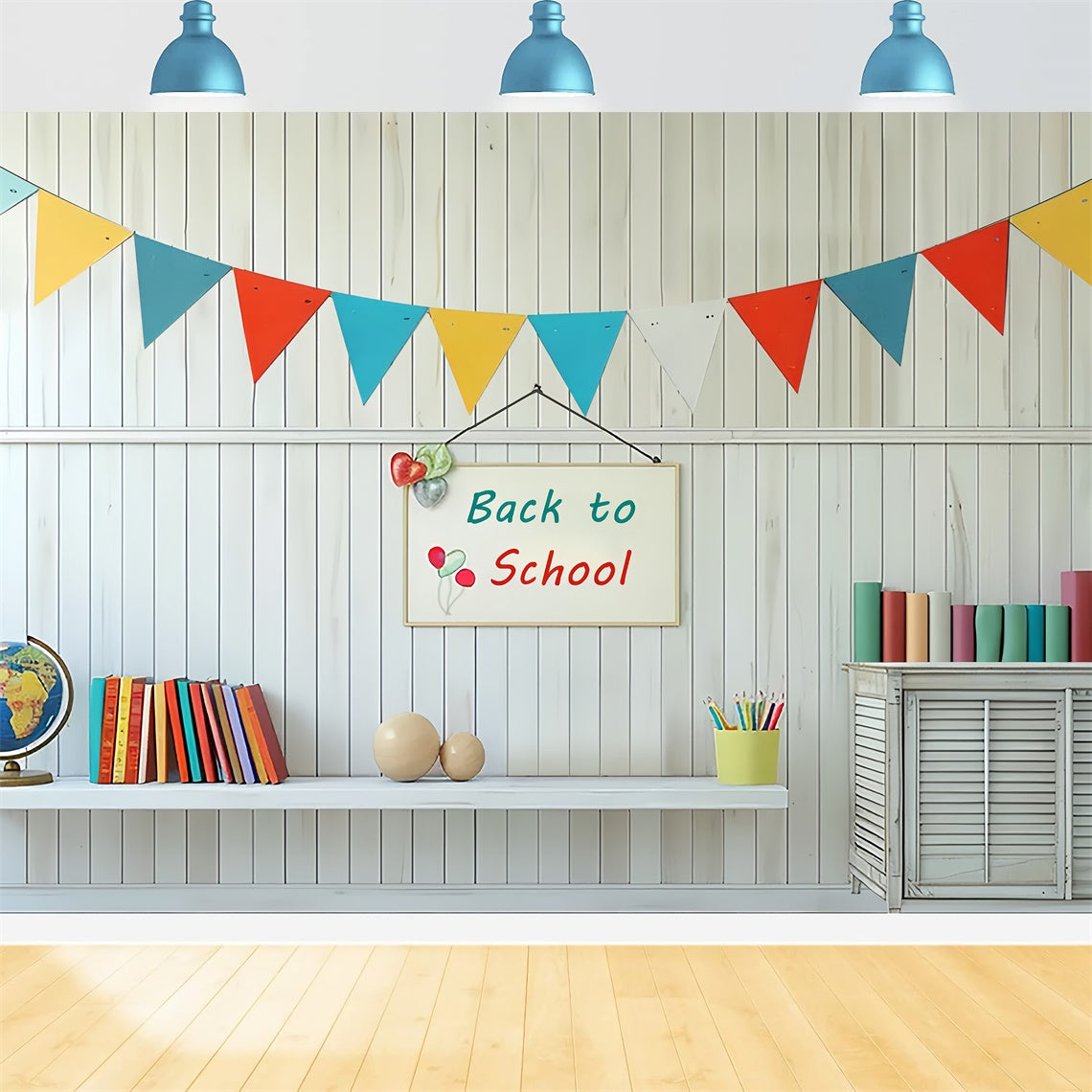 Sfondo Con Bandiere Colorate Per Il Ritorno A Scuola BRP7-170
