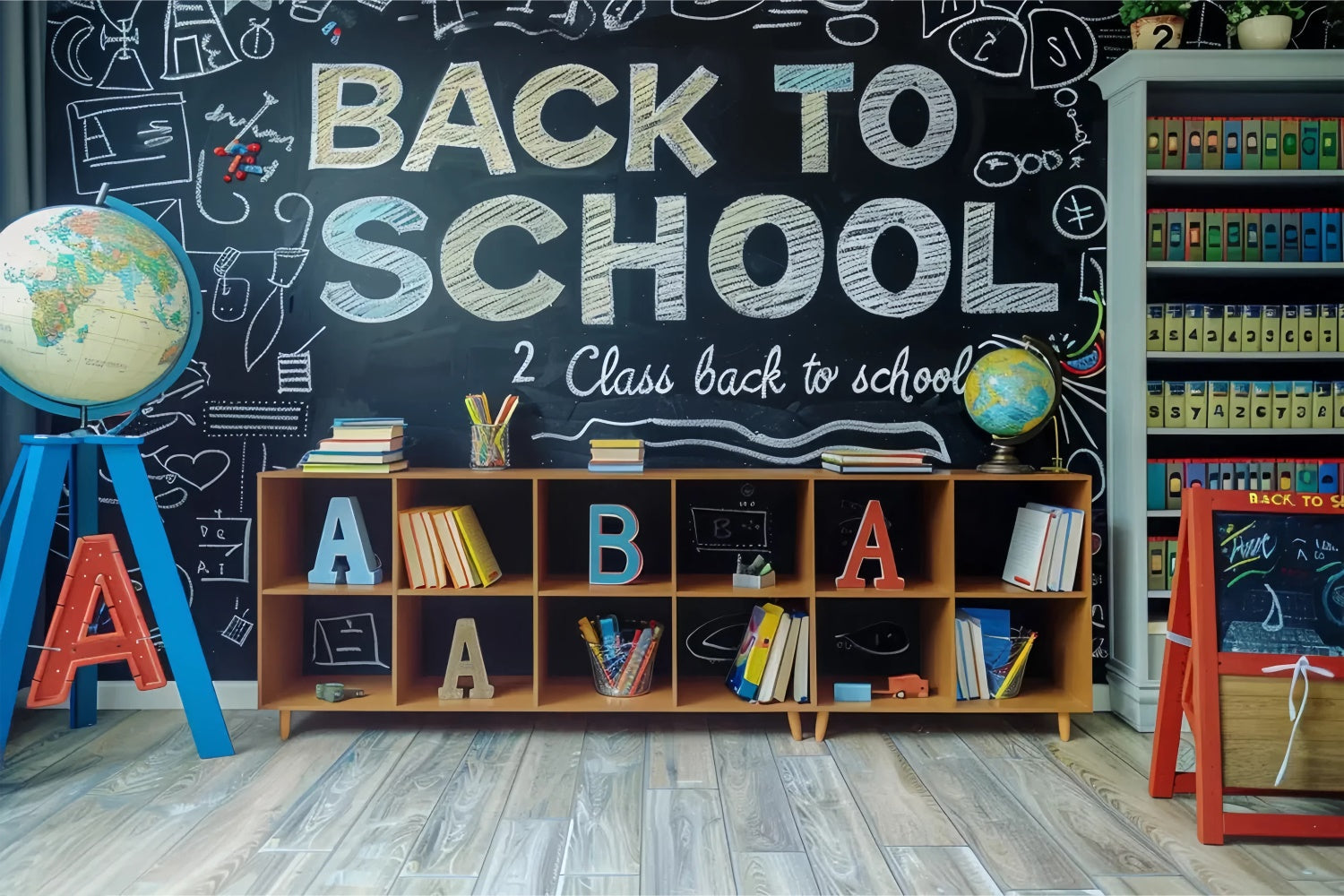 Sfondo Per Il Ritorno A Scuola Scaffale Per Studio Globo BRP7-172